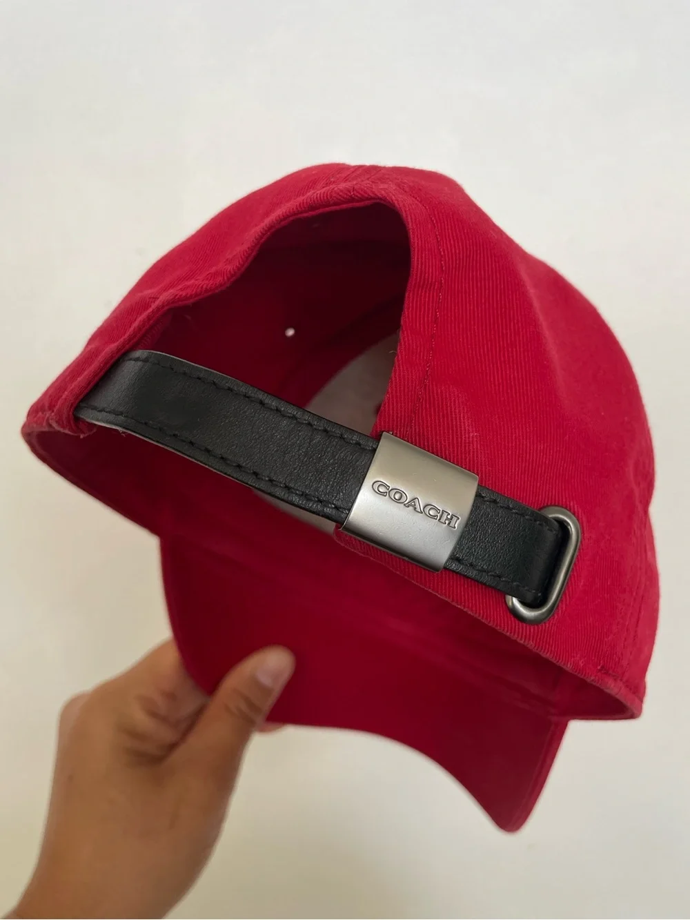 Coach Red Baseball Cap with Black 'C' Patch